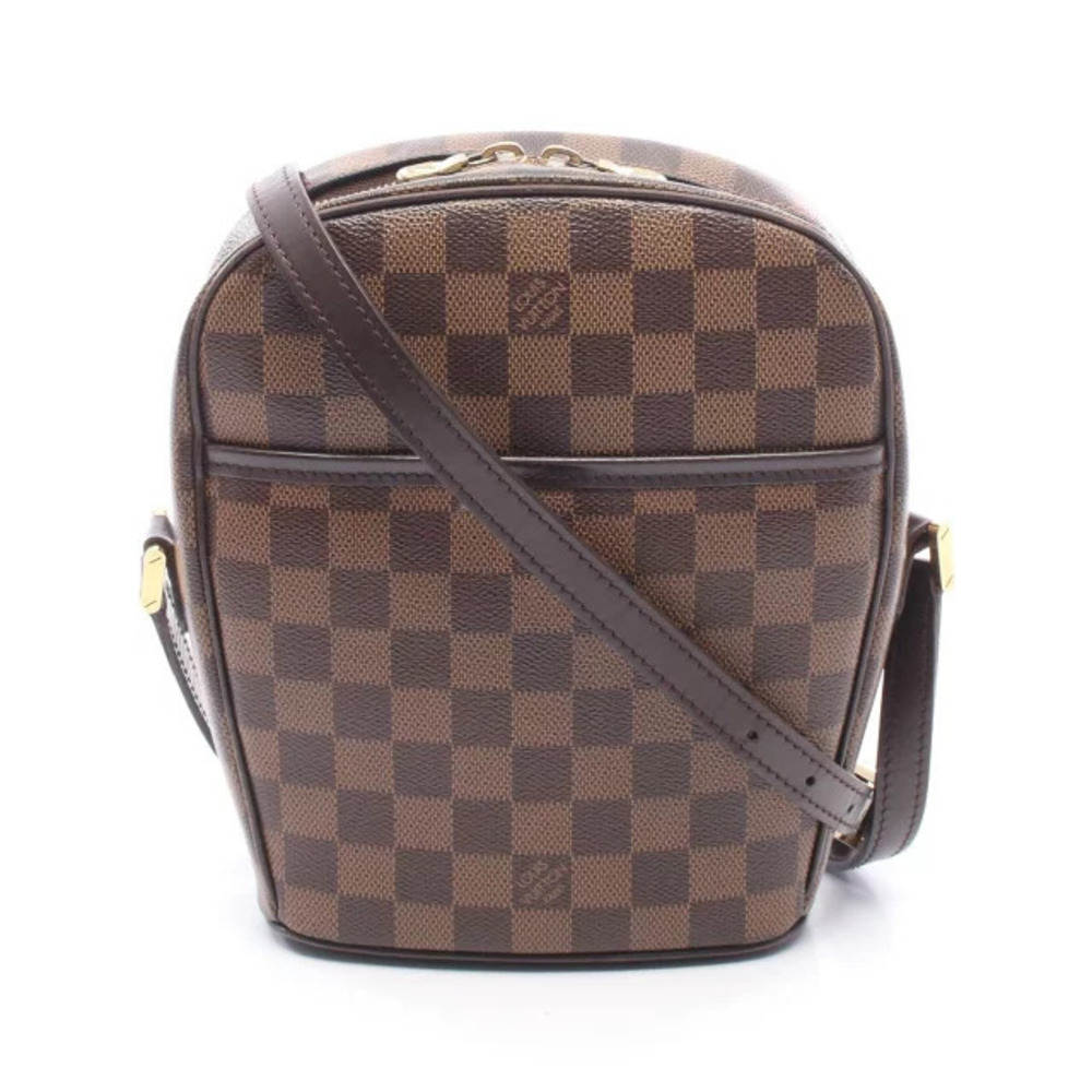 Louis Vuitton Ipanema Canvas Leather Damier Shoulder Bag Brown